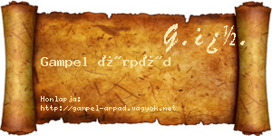 Gampel Árpád névjegykártya